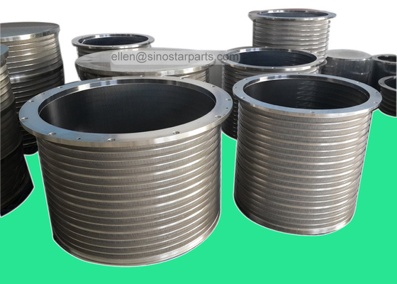 paper mill stainless steel wedge wire bar type slotted pressure screen basket