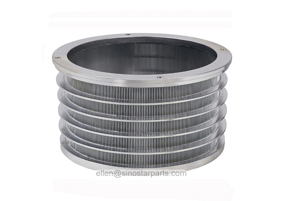 outflow bar type stainless steel wedge wire pressure screen basket