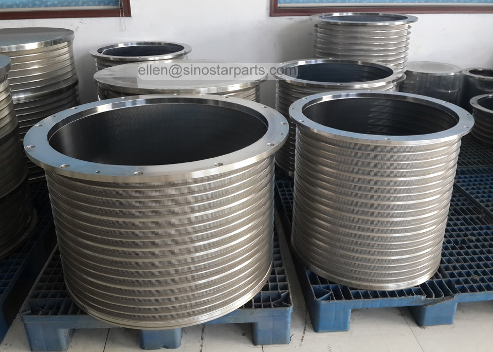 stainless steel wedge wire slotted bar screen basket for pressure screen